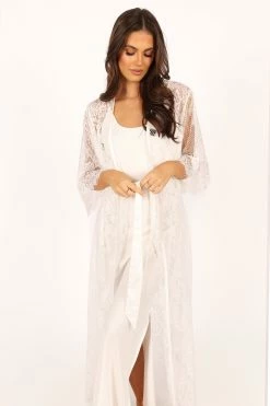 Nephele Lace Bridal Robe - Ivory -Dress Shop petal and pup usa swim intimates nephele lace bridal robe ivory 33856907542705