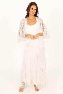 Nephele Lace Bridal Robe - Ivory -Dress Shop petal and pup usa swim intimates nephele lace bridal robe ivory 33856907575473