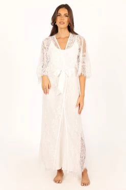Nephele Lace Bridal Robe - Ivory -Dress Shop petal and pup usa swim intimates nephele lace bridal robe ivory 33856907608241