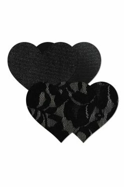 Nippies Basics Adhesive Nipple Covers Heart - Black -Dress Shop petal and pup usa swim intimates nippies basics adhesive nipple covers heart black 32490337861809