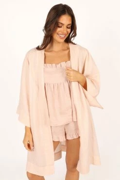 Nuala Linen Robe - Blush 14 Nuala Linen Robe - Blush -Dress Shop petal and pup usa swim intimates nuala linen robe blush 33856914489521