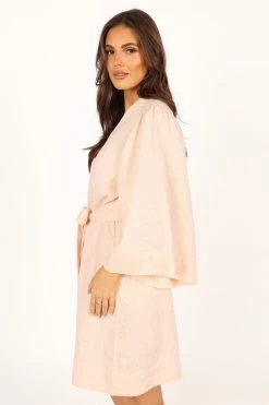 Nuala Linen Robe - Blush 15 Nuala Linen Robe - Blush -Dress Shop petal and pup usa swim intimates nuala linen robe blush 33856914522289