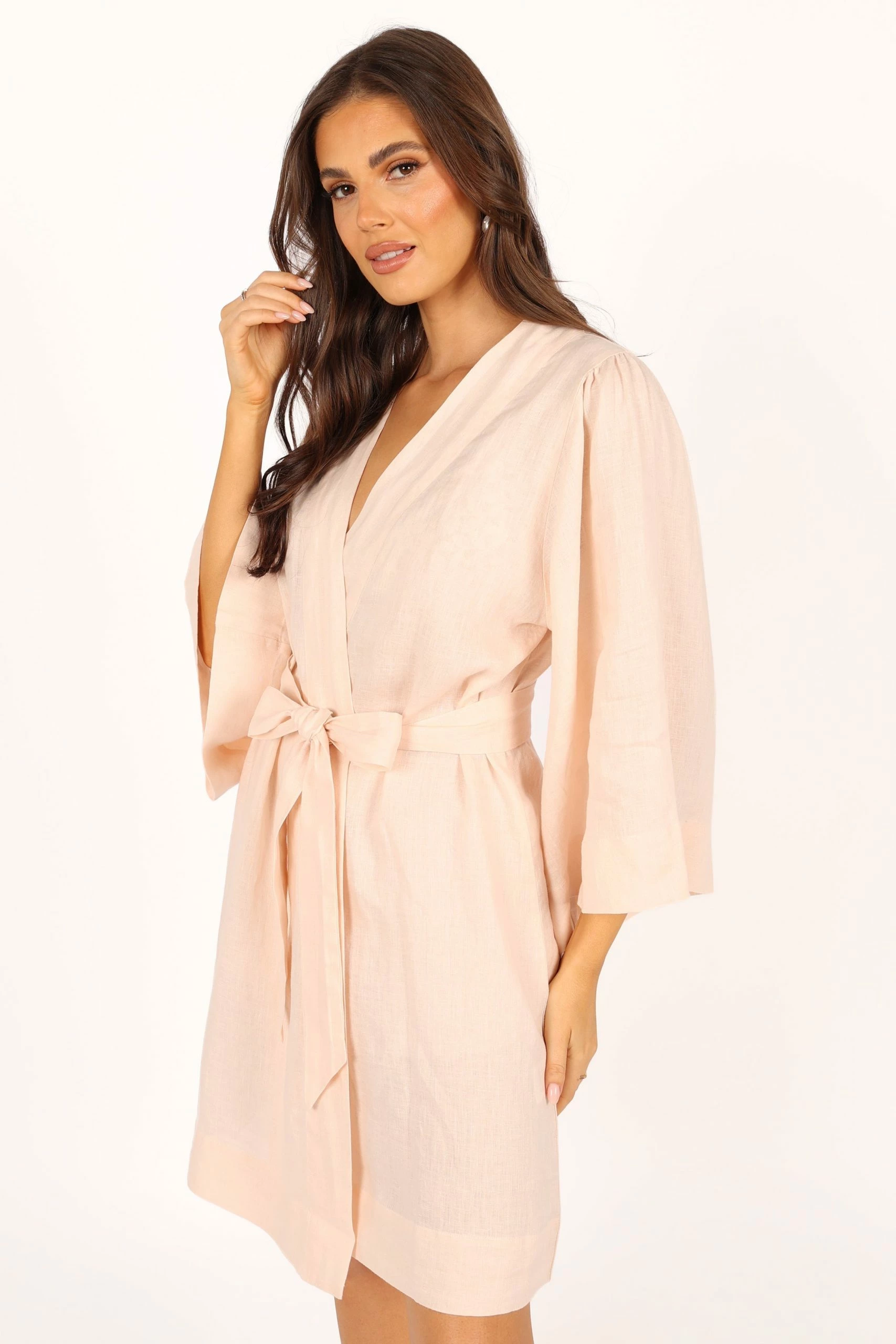 Nuala Linen Robe - Blush 7 Nuala Linen Robe - Blush - Image 7