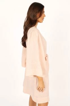 Nuala Linen Robe - Blush 18 Nuala Linen Robe - Blush -Dress Shop petal and pup usa swim intimates nuala linen robe blush 33856914620593