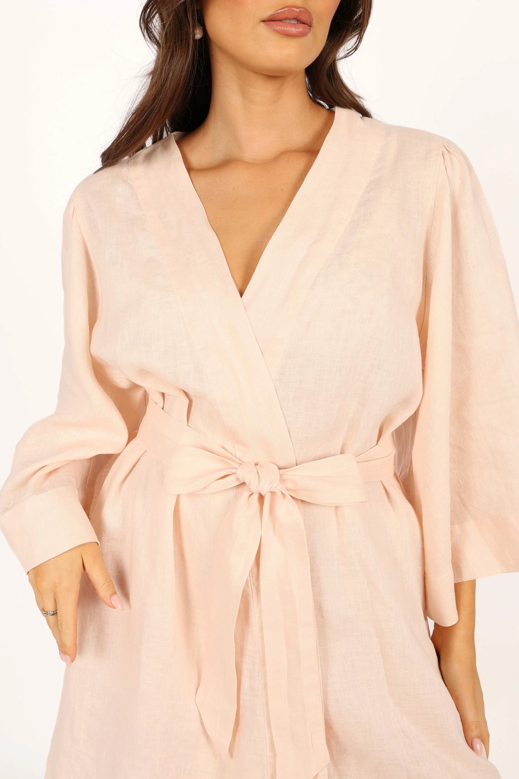 Nuala Linen Robe - Blush 10 Nuala Linen Robe - Blush - Image 10