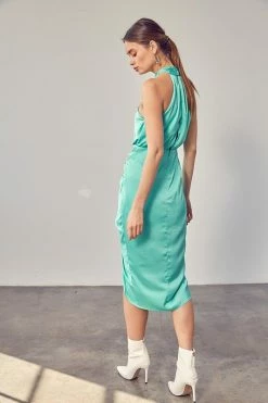 Keke Halterneck Midi Dress - Biscay Green -Dress Shop petal and pup usa wrap cross neck dress 33524481687729